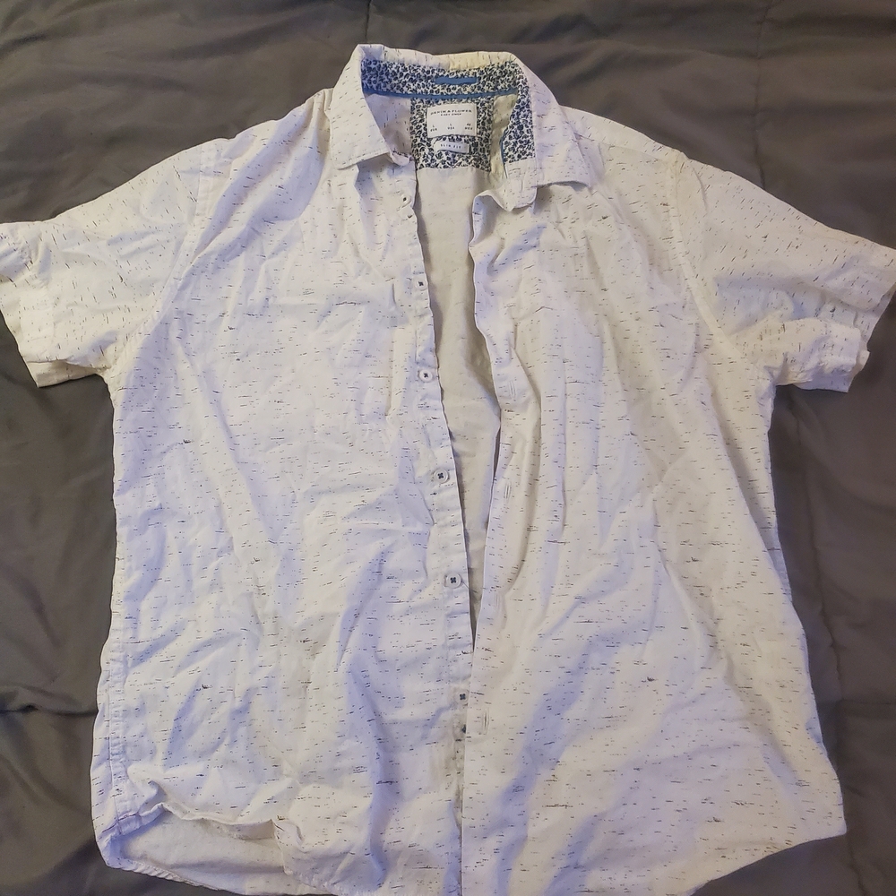 Denim & Flower White Speckled Casual Shirt